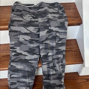 Lands' End Kids Camo Joggers - Black and Gray